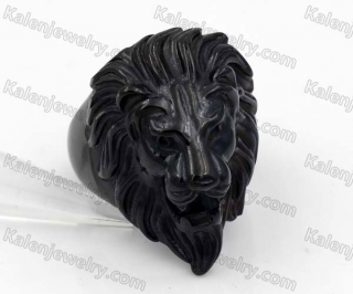 Black Steel Lion Ring KJR010373