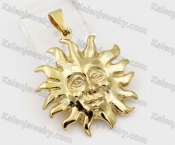 Gold Stainless Steel Sun Pendant KJP051468