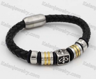 Stainless Steel Leather Bracelet KJB030156
