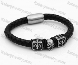 Stainless Steel Leather Bracelet KJB030157