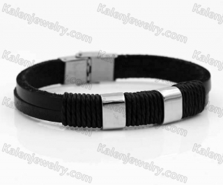 Stainless Steel Leather Bracelet KJB030161