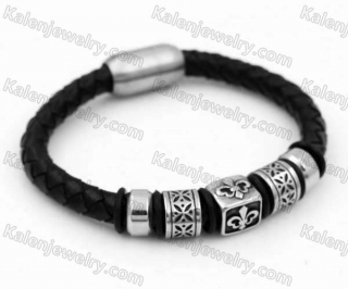 Stainless Steel Leather Bracelet KJB030167