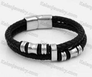 Stainless Steel Leather Bracelet KJB030170