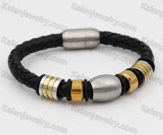 Stainless Steel Leather Bracelet KJB030172