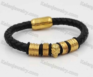Stainless Steel Leather Bracelet KJB030173