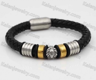 Stainless Steel Leather Bracelet KJB030174