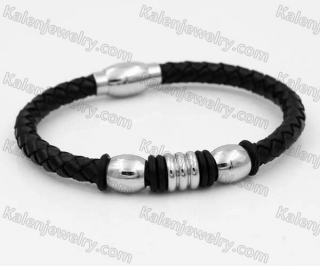 Stainless Steel Leather Bracelet KJB030175