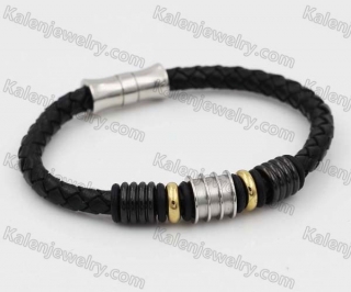 Stainless Steel Leather Bracelet KJB030178