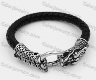 Stainless Steel Leather Bracelet KJB030179
