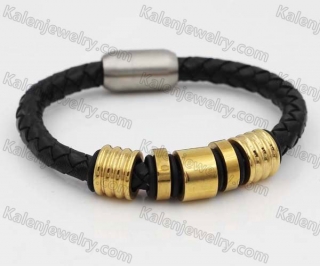 Stainless Steel Leather Bracelet KJB030183