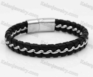 Stainless Steel Leather Bracelet KJB030185