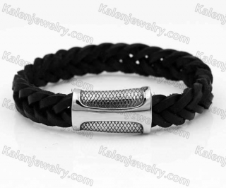 Stainless Steel Leather Bracelet KJB030186