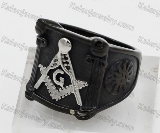 Central plating silver color Black Masonic Ring KJR330197