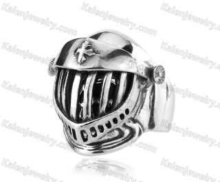 3 Parts Stainless Steel Warrior Helmet Skull Ring - KJR350162