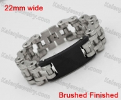 Stainless Steel Black Brushed Finished ID Tag Motorcycle Chain Bracelet KJB710124