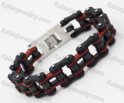 Stainless Steel Black / Red Motorcycle Chain Bracelet KJB710128