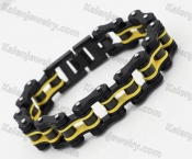 Stainless Steel Black / Yellow Motorcycle Chain Bracelet KJB710129