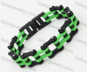Stainless Steel Black / Green Motorcycle Chain Bracelet KJB710131