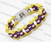Stainless Steel Yellow / Purple Motorcycle Chain Bracelet KJB710132