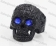 Blue Eyes Black Steel Skull Ring KJR010502