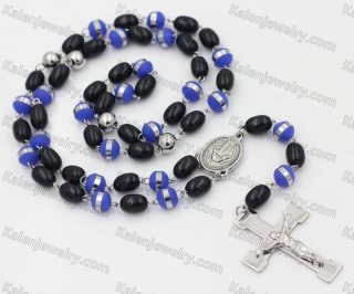 Stainless Stee Beads with Plastic beads Rosary Necklace KJN750259