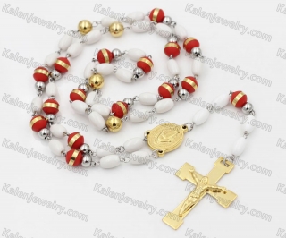 Stainless Stee Beads with Plastic beads Rosary Necklace KJN750268