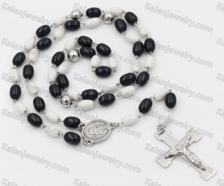 Stainless Stee Beads with Plastic beads Rosary Necklace KJN750270
