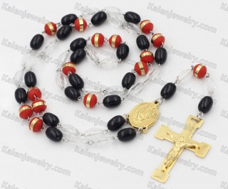 Stainless Stee Beads with Plastic beads Rosary Necklace KJN750274