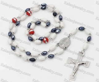 Stainless Stee Beads with Plastic beads Rosary Necklace KJN750275