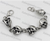Solid Back Steel Skull Bracelet KJB350160
