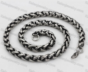 Retro Black Inside Steel Necklace KJN150621