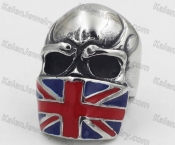 316 Steel UK Flag Skull Ring KJR350799