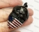 Black Skull Pendant with Flag KJPA00011