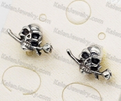 925 Silver Dagger Skull Ear Studs KJSE115-0019