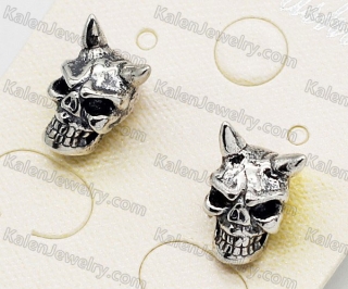 925 Silver Skull Ear Studs KJSE115-0027