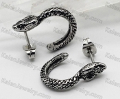 steel snake stud earrings KJE69-0183