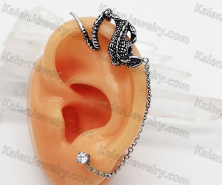 steel lizard stud earrings KJE69-0186