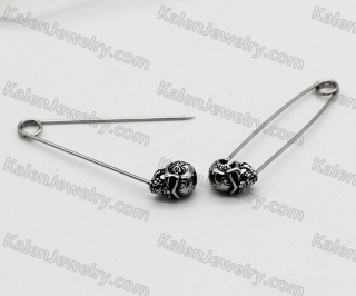 Steel Skull Safety Pins|Earrings KJE69-0231