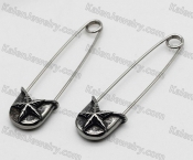 Steel Star Safety Pins|Earrings KJE69-0232