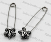 Steel Star  Safety Pins|Earrings KJE69-0233