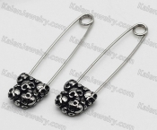 Steel Skull Safety Pins|Earrings KJE69-0235