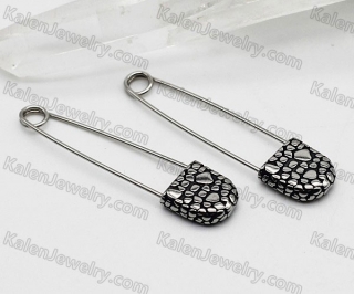 Steel Ground Cracks Safety Pins|Earrings KJE69-0238