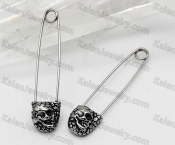 Steel Skull Safety Pins|Earrings KJE69-0239