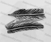 925 silver feather ring KJSR115-0029