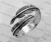925 silver feather ring KJSR115-0051