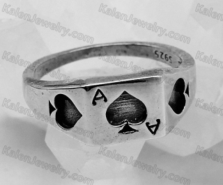 925 silver Ace of Spades ring KJSR115-0058