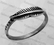 925 silver feather ring KJSR115-0081