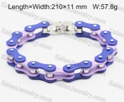 purple and pink motorcycle chain bracelet KJB10-0371