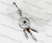 feather steel belly button ring KJBB86-0049