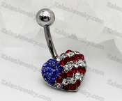 American flag Steel Belly Button Ring KJBB86-0070